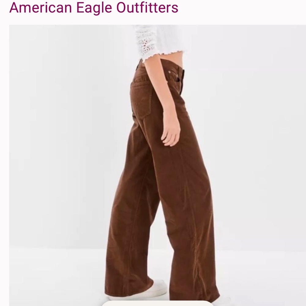 American Eagle Brown Corduroy Low Rise Skater Jeans Size 4
